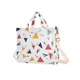 thumbnail image 7 of FORMRS Womens Corduroy Tote Bag Crossbody Shoulder Handbag with Pocket, Colorful Triangles, 7 of 7