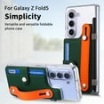 thumbnail image 7 of Decase Clear Phone Shell for Samsung Galaxy Z Fold5 5G 2023 7.6 inch,Transparent Crystal Anti-Scratch Cover With Finger Wristband Kickstand & Wallet Card Slots & Pen Slot for Samsung Z Fold5,Darkgreen, 7 of 7