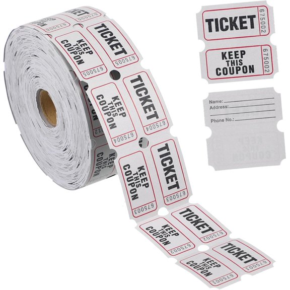 100PCS Raffle Tickets, Consecutively Numbered Tickets, Ticket Ride Movie Tickets Rewards Raffle Ticket for Entry, Class Reward, Fundraiser, Festival Event, Party Door, Prize Drawing(Grey)