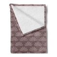 thumbnail image 2 of Floral Soft Flannel Fleece Blanket, Pattern of Lotus Flower Inspired Oriental Curlicue Motifs in Pastel Tones, Cozy Plush for Indoor and Outdoor Use, 70" x 90", Pale Mauve Taupe Rose, by Ambesonne, 2 of 5