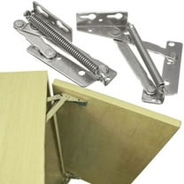 2pcs 80 Degree Metal Sprung Hinges Cabinet Door Lift Up Stay Flap Top Support