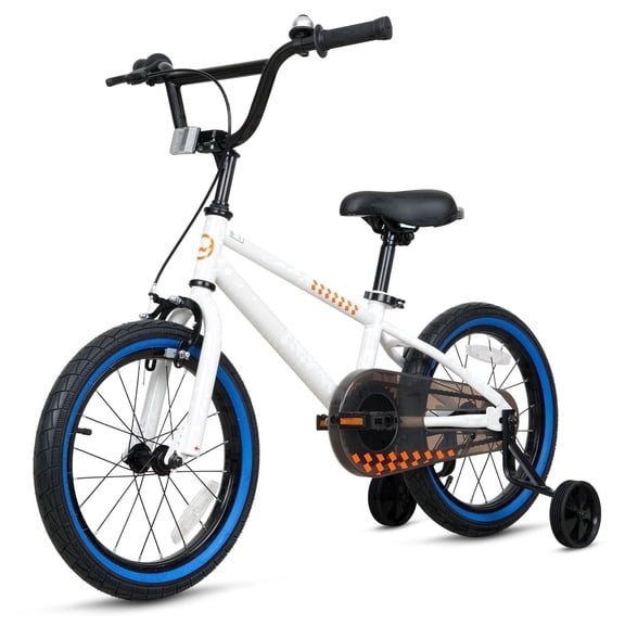 Hykolity Kids Bike Boy Girl Bicycle 16 inch for Children Age 4-6 Height 38-48" Child Sport Bike BMX Handbar includes Training Wheel White
