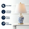 thumbnail image 4 of JONATHAN Y Penelope 22" French Country Cottage Ceramic/Iron Chinoiserie Ginger Jar LED Table Lamp, Blue/White, JYL3005A, 4 of 7