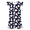 thumbnail image 4 of WAYUTE Girls Halloween Flutter Sleeve Dresses, Soft Loose Fashion A Line Dress with Ghost Print, Designed for Theme Party Casual Outdoor,Black,Size 7-8 Y, 4 of 4