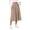 Khaki, variant on Women's Knit A-Line Midi Skirt with Side Pockets Elastic High Waist Loose Fit Casual Skirt for Work Daily Wear