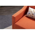 thumbnail image 6 of Accent Chair with Small Pillow, Mid Century Armchair with Decorative Nailheads and Solid Wooden Legs, Modern Chairs for Living Room and Bedroom, Orange, 6 of 7