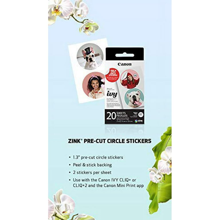 Canon ZINK™ Sticky Back Photo Paper Pack (100 Sheets), Compatible to Mini  Printer, IVY CLIQ +2 Instant Camera Printer and IVY CLIQ 2 Instant Camera