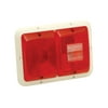 Bargman Taillight #84 Recessed Double Horizonal Red, Backup - Colonial White Base