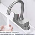 thumbnail image 3 of JERFIT Brushed Nickel Bathroom Sink Faucet, 4 inch Centerset 2-Handle Vanity Faucet with 360° Swivel Spout, High Arc Gooseneck Design for Bathroom, RV, Laundry Room, 3 of 6