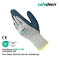 thumbnail image 6 of Safedenn Grey Blend Fabric Work Gloves with Crinkle Blue Latex Coating, 6 Pairs,XL, 6 of 6