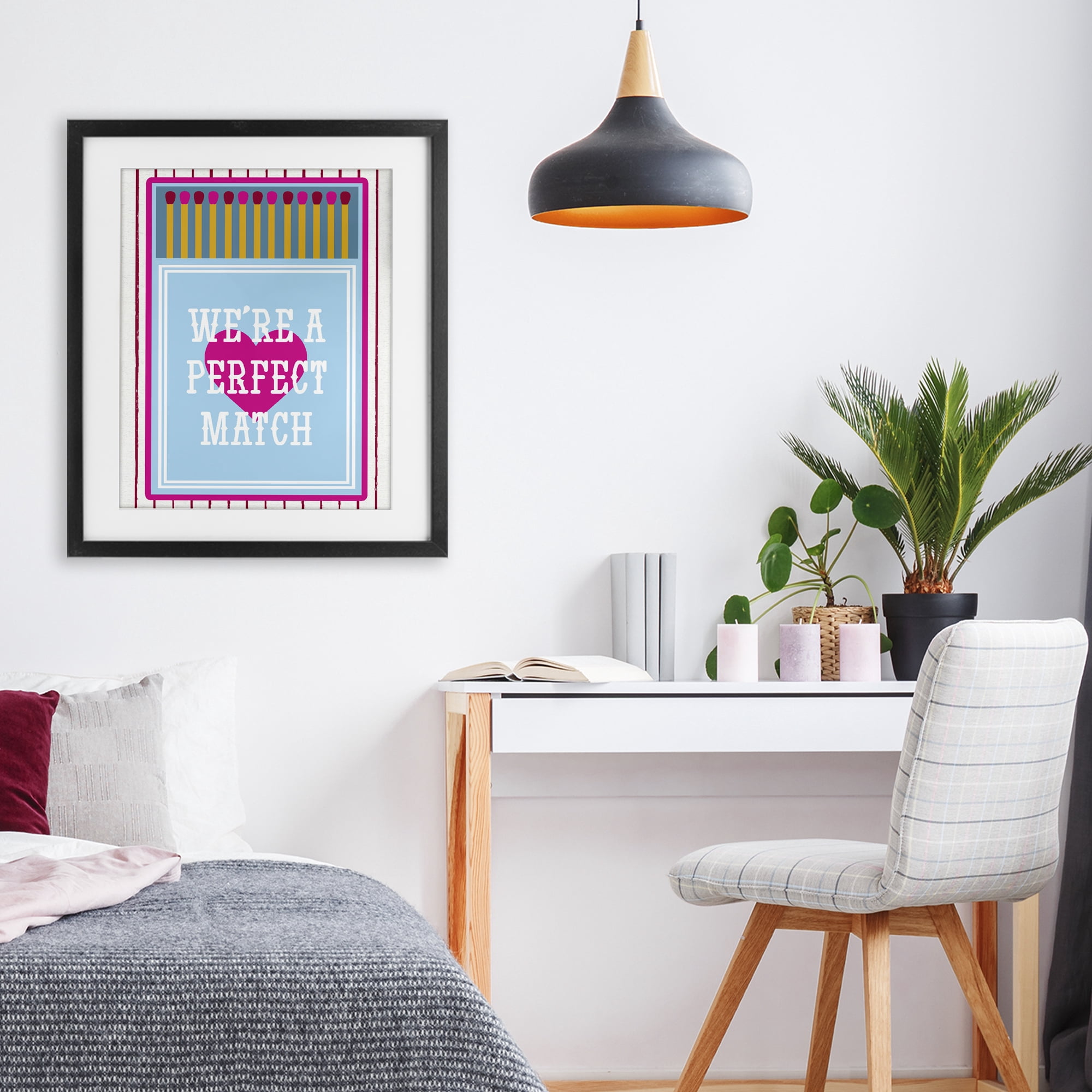 Stupell Industries We're A Perfect Match Black Framed Print Under Glass, design by Lil' Rue