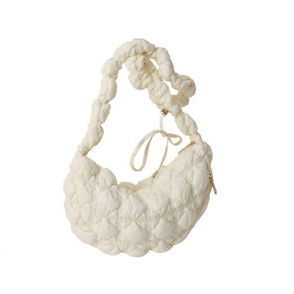 FENOHREFE Versatile Bag Fashion Bag Large Capacity Pleated Cloud Shoulder Bags for Women Girl Solid Color Armpit Bag Ruched Design