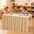 thumbnail image 3 of 6/9Ft x 29In Rectangular Teacher Desk Skirt Fabric Washable Back To School Table Cover For Classroom Bookshelf Cabinet Household Decor, 3 of 5