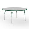 60in Round Everyday T-Mold Adjustable Activity Table Grey/Green - Toddler Swivel with Eight 12in Stack Chairs Green - Swivel Glide