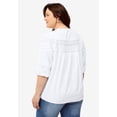 thumbnail image 2 of Ellos Plus Size Keyhole Neck Blouse With Crochet Trim, 2 of 3
