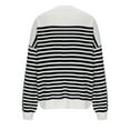 thumbnail image 5 of Women Oversize Striped Sweaters Drop Shoulder Long Sleeve Crewneck Knit Sweatshirt Casual Loose Pullover Tops (L, Black), 5 of 7