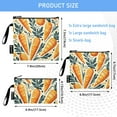 thumbnail image 3 of Haosy 3 Pack Reusable Ziploc Bags BPA Free Healthy Food Storage Bag Leakproof Sandwich Snack Freezer Bags Carrots with Leave and Dots, 3 of 7