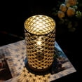 thumbnail image 4 of Metal Lamp Battery Powered 7.5''H Accent Cordless Lamp with 6-Hours Timer Battery Lamp for Weddings Party Patio Garden Indoors Outdoors Table Balcony（with Wooden Base）, 4 of 9