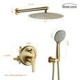 thumbnail image 3 of Boyel Living Shower System 12 inch Rain Shower Head Wall Mount Dual Shower Heads for Bathroom Handheld Rainfall Shower Faucet Set with Valve Included in Brushed Gold, 3 of 7