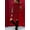 Red, variant on Women Long Sleeve O Neck Casual Velvet Winter Party Dress