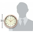 thumbnail image 6 of Infinity Instruments Retro Round Rose Blush Metal 9.5-inch Analog Wall Clock, 6 of 7