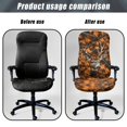 thumbnail image 4 of Renewold Deer Camo Hunting Forest Orange Office Computer Chair Cover Non-slip Protective Boss Rotating Office Chair Cover Desk Chair Protector Cover with Elastic Bottom, S, 4 of 7