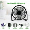 thumbnail image 4 of Tutuviw 4 inch Personal Fan Table Fan USB Powered Fan, Blue, 4 of 8