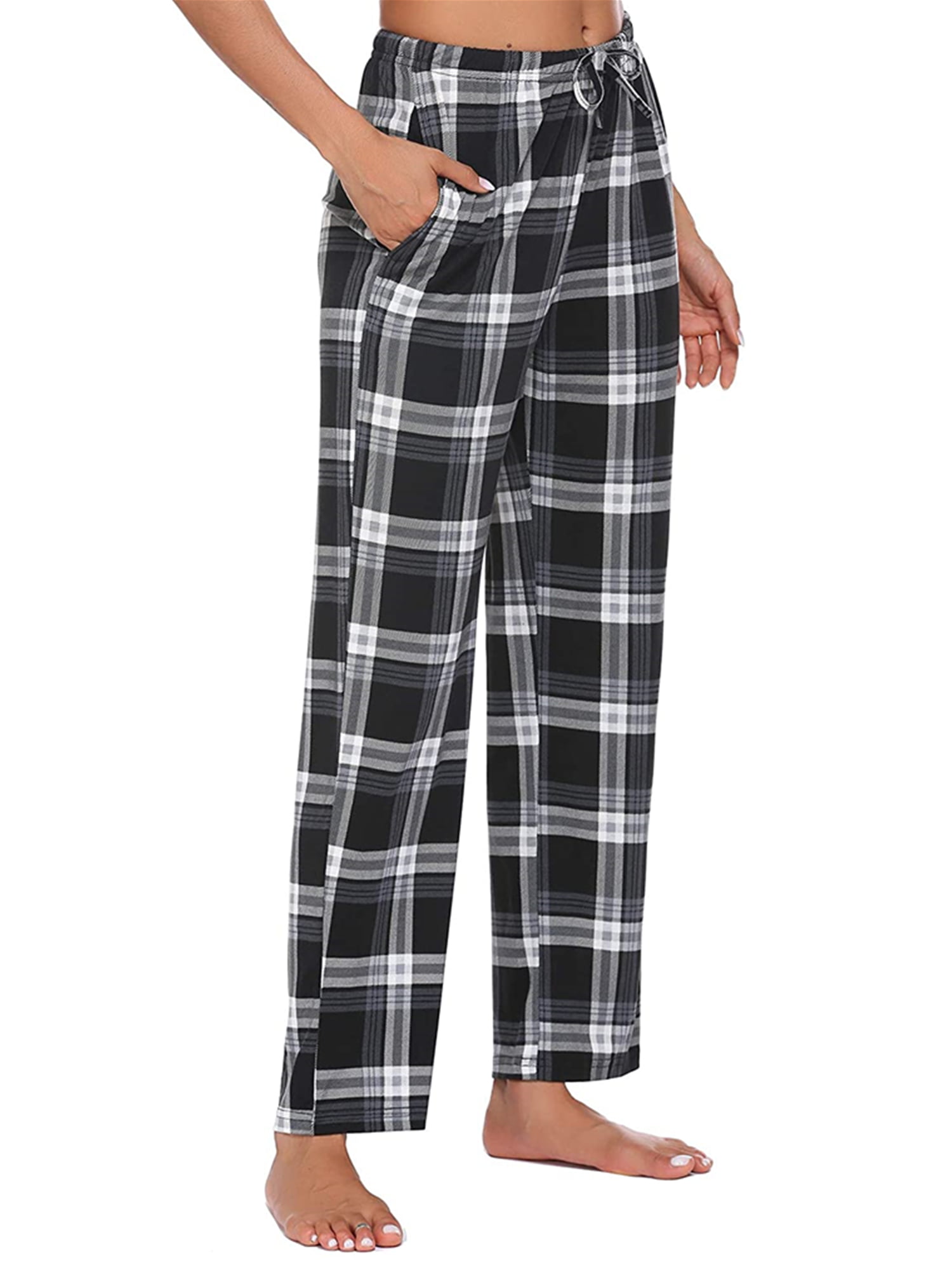 Yeyamei Women Buffalo Plaid Pajama Pants Loose Drawstring Sleepwear Bottom Loungewear Pants for Women 