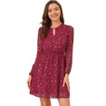 thumbnail image 1 of INSPIRE CHIC Robe Évasée Métallique Brillante Col en V pour Femmes, 1 of 6