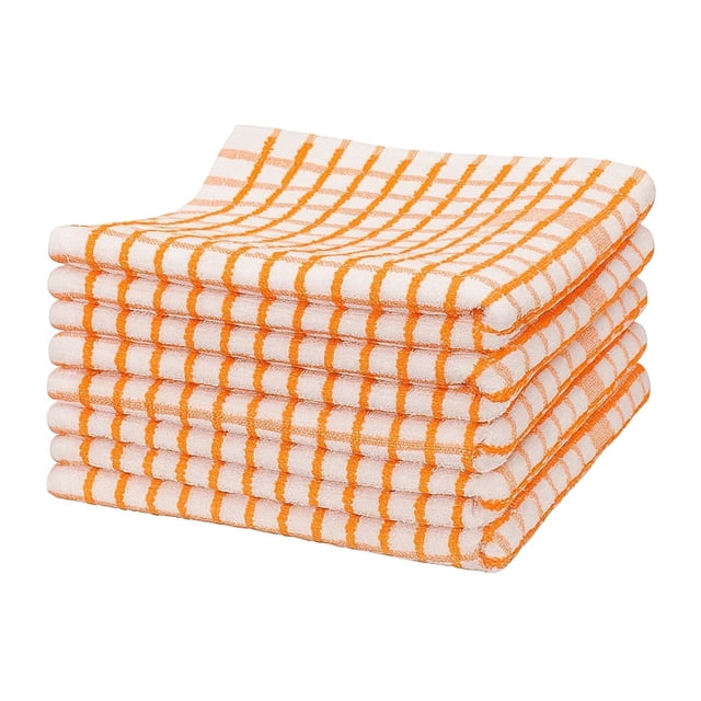 5 Trapos, Toalla de Cocina Secador, La Josefina, Ultra Absorbente 100% Algodón (Naranja) La Josefina Cuadros anaranjados