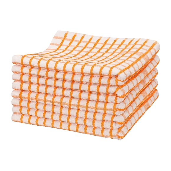 5 Trapos, Toalla de Cocina Secador, La Josefina, Ultra Absorbente 100% Algodón (Naranja) La Josefina Cuadros anaranjados