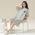 thumbnail image 1 of Camisones con estampado de algodón 100% para mujer, ropa de dormir coreana, suave, de manga corta, para el hogar, 1 of 5