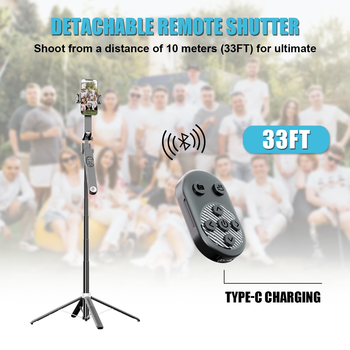 Performance Master 71 inch Smart Selfie Stick & Tripod 360° Rotation with Remote AI Gesture Control