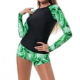 thumbnail image 6 of Women Long Sleeve Guard Swimsuit Zipper Surfing Bathing Suit Women Slimming Bathing Drawstring Swimsuit Bathing Suits Top Senior Front, 6 of 9