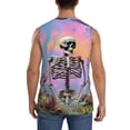 thumbnail image 4 of Pofeuu Sky Sunflower Skull Print Men's Muscle T-Shirt, Sleeveless, Muscle Tank, Classic Muscle Tee Top For Men Casual Sleeveless Muscle T-Shirt Trendy Clothes-3X-Large, 4 of 7