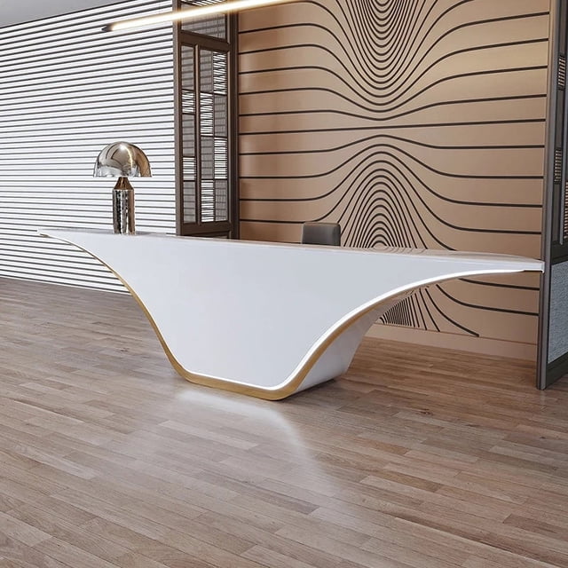 Paint luxury creative cashier special-shaped front desk reception desk custom welcome front desk FRP fashion bar My Lux Decor Round