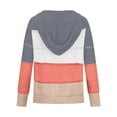 thumbnail image 7 of Yyeselk Womens Full Zip Up Casual Trendy Stripe Color Block Sweater Open Front Cutout Knitted Comfy Lightweight Hooded Long Sleeve Cardigan Outwear Tops Watermelon Red L, 7 of 7