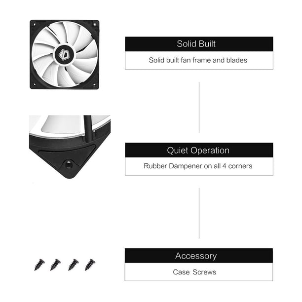 XF-12025-SD-W PWM PC Case Fan Black Frame White Blade Computer Chasis Fan Ndcxsfigh Para estrenar