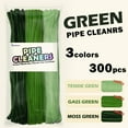 thumbnail image 2 of ABCISI 300pcs Pipe Cleaners Bulk -Green Color Trio, Fluffy Craft Pipe Cleaners for Arts & Crafts, Ideal for Making Flowers, Animals & Decorations (12 x 0.26 inches), 2 of 8