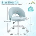 thumbnail image 2 of UBesGoo Comfy Office Chair with Wheels, Cute Rolling Vanity Makeup Chair, Adjustable Linen Fabric Task Chair for Makeup Room, Light Blue, 2 of 9