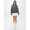 thumbnail image 3 of Striped Knitwear Polo Shirt Sweater, 3 of 5