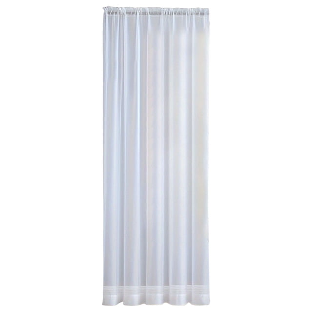 Tanuke Semi Linen Short Window Curtains, Rod Pocket Light Filtering Privacy Drapes for Bathroom Kitchen Nursery, 1 Panel White