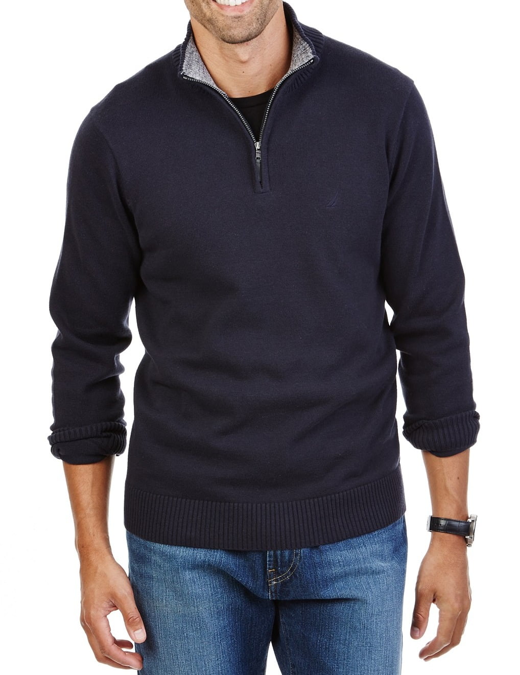 Nautica - Nautica NEW Blue Mens Size 2XL Pullover Knit Quarter Zip ...