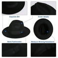 thumbnail image 4 of Unisex Wool Felt 1920s Gatsby Fedora Hat Gangster Women and Men Black M, 4 of 5