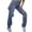 Blue, variant on Bigersell Women's Loose Boyfriend Jeans Full Length Pants Jeans Women's Wide Legs Solid Ripped Denim Trousers Casual Jeans Pants With Pockets Pull on Jeans for Ladies