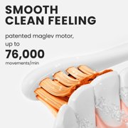 Oclean Flow Sonic Long Battery Life Rechargeable Electric Toothbrush, Adult and Children 10+, Medium Bristles, White, 1 Pack
