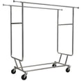 thumbnail image 2 of The Great American Hanger Company Collapsible Double Bar Chrome Garment Rack, Commerical Grade Rolling Garment Rack with Adjustable Height & Length,, 2 of 2