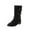 Black, variant on Lovskoo 2024 Mid Calf Boots for Women Faux Suede Round Toe Oversized Back Zipper Non-Slip Boots with Thick Heels Western Boots Black