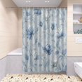 thumbnail image 5 of Shower Curtain and Rug Sets 4pcs Bathroom Sets Includes 12 Free Hooks 66" x 72" Exquisite Blue Peony Design, 5 of 8