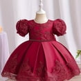 thumbnail image 1 of HLONK Robe de Fête en Dentelle pour Bébé Fille, Perles Décoratives, Robe Tutu pour Mariage Anniversaire, Robe Mignonne avec Nœud, 1 of 7